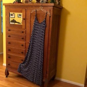 LOFT maxi dress, size S, navy and white, never worn